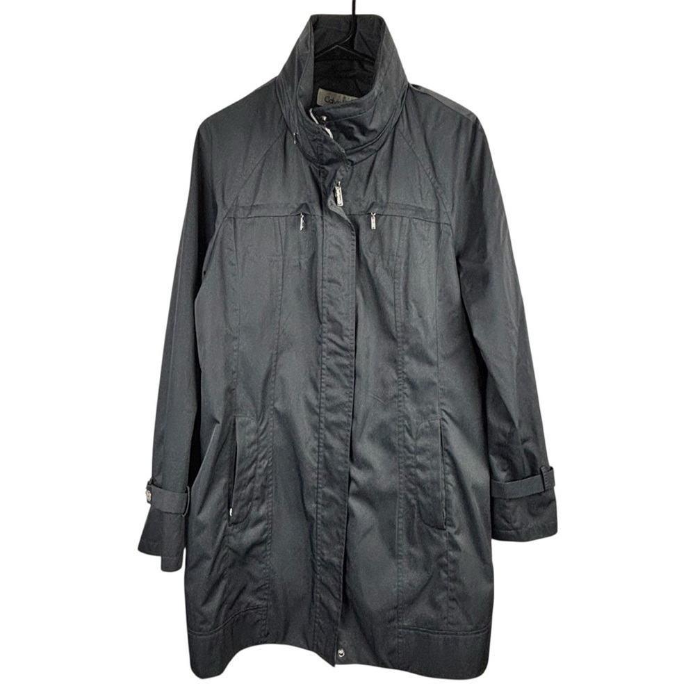 Calvin Klein Women's Packable Anorak Jacket Black Size Medium Waterproof Rain